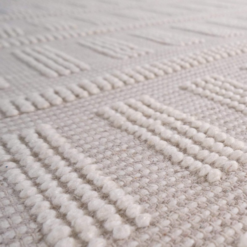 Wollen tapijt 140x200 cm, wit-beige - Vela