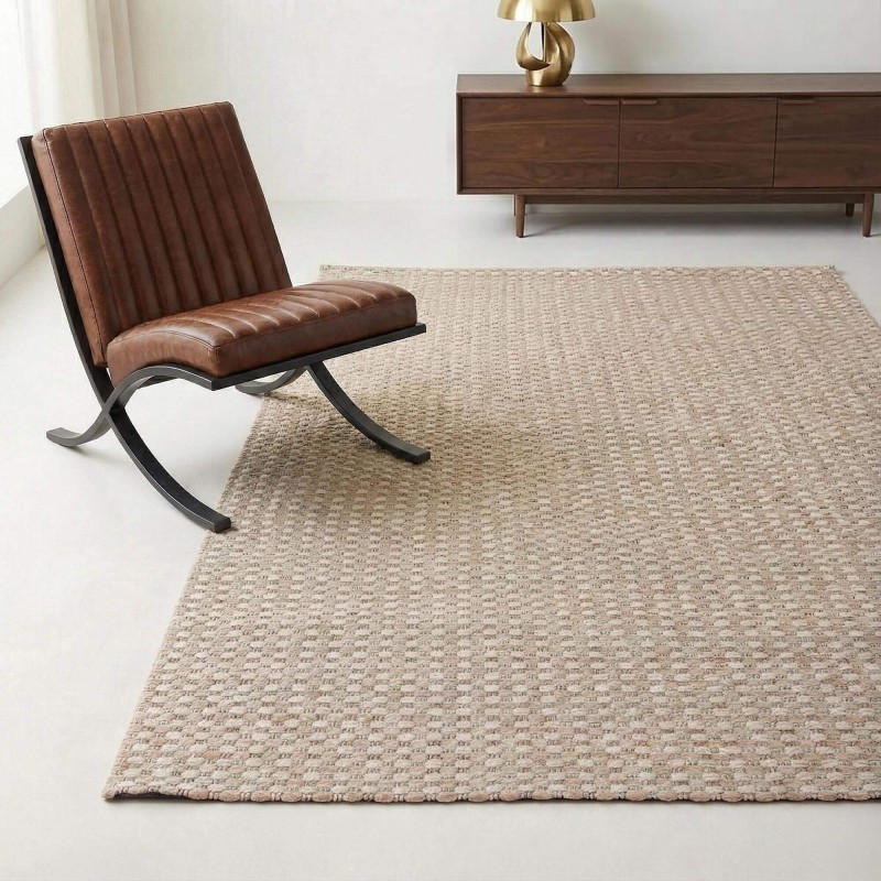 Wollen tapijt 140x200 cm, wit-beige - Orin