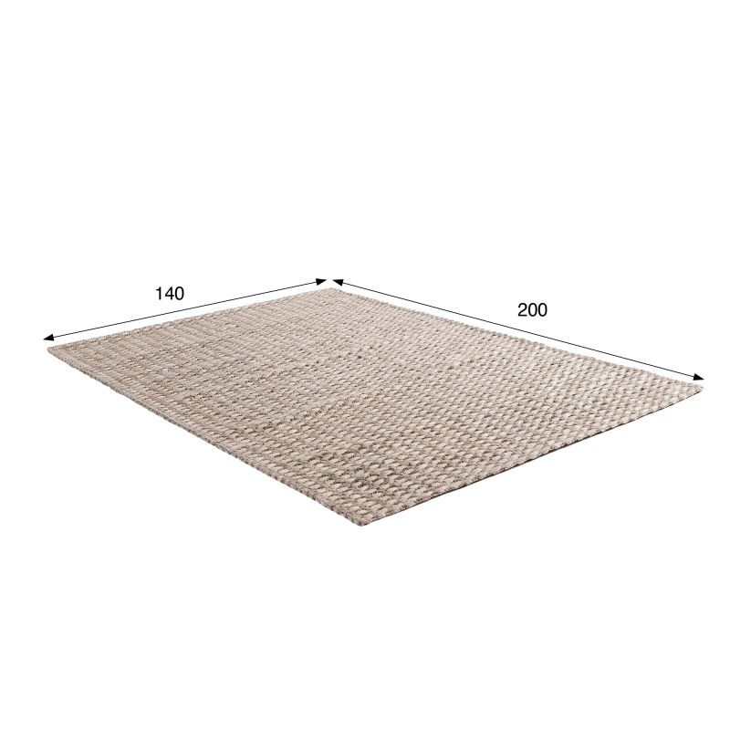 Wollen tapijt 140x200 cm, wit-beige - Orin