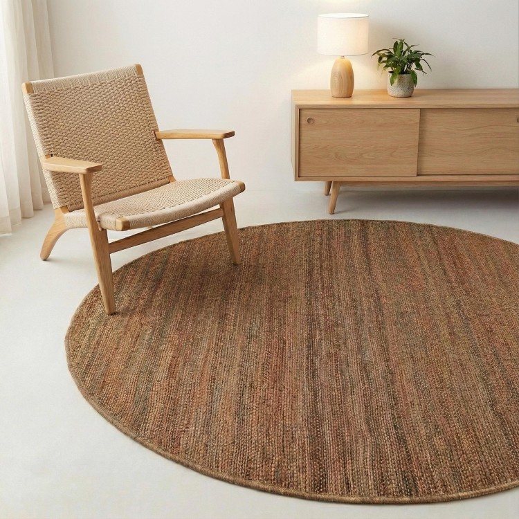 Jute tapijt 200x200 cm, wit-beige - Noa