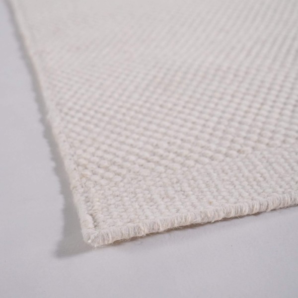 Wollen en katoenen tapijt 200x300 cm, wit - Elowen