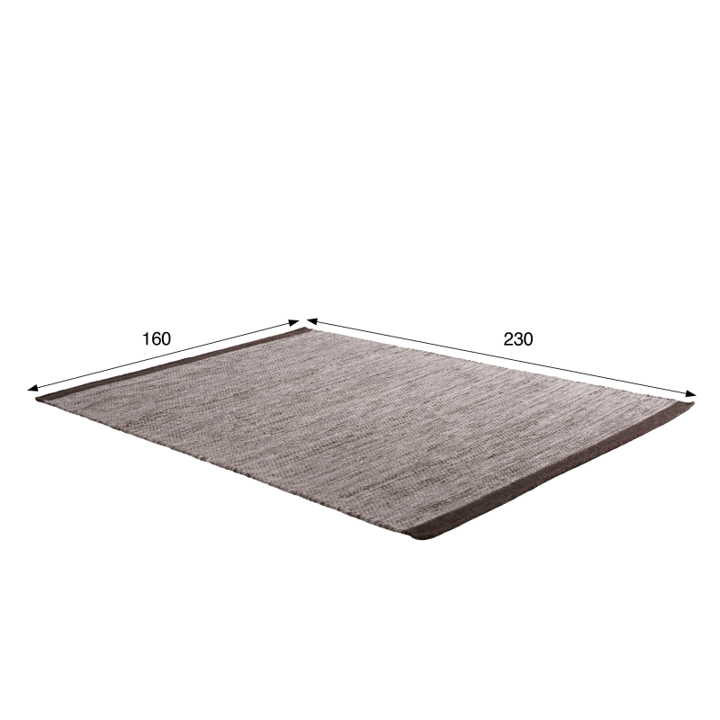 Wollen en katoenen tapijt 160x230 cm, bruin - Elowen