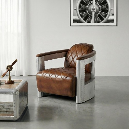 Aviator-fauteuil in leder