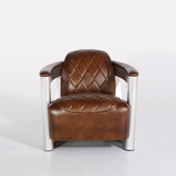 Aviator-fauteuil in leder