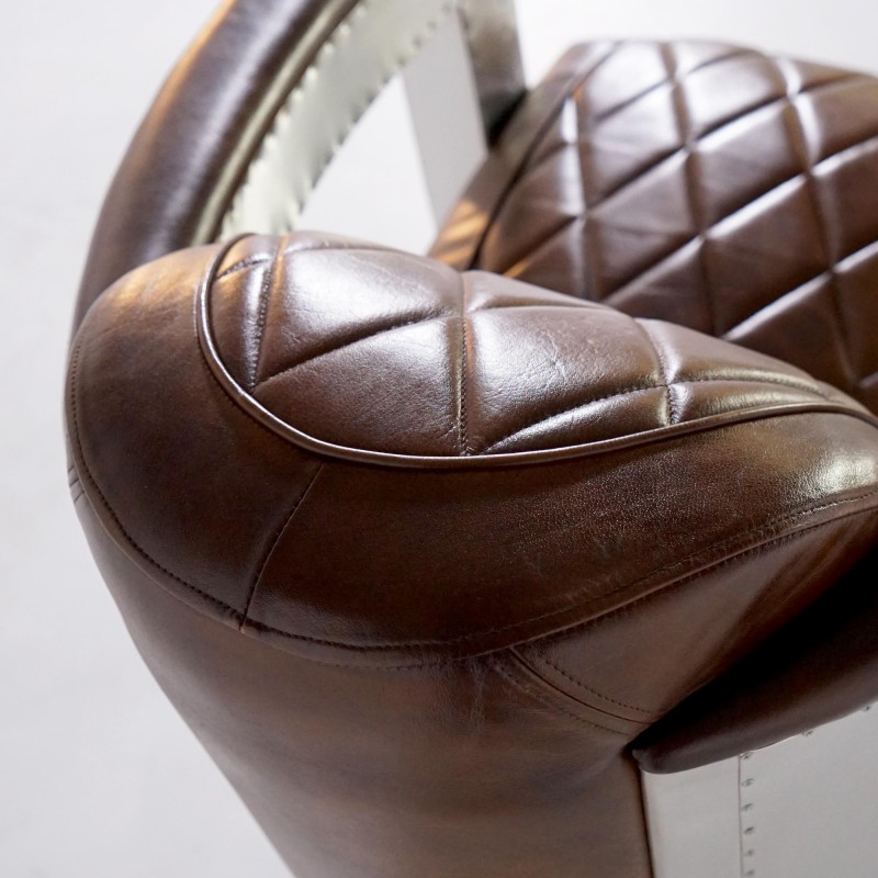 Aviator-fauteuil in leder
