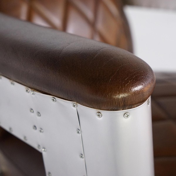 Aviator-fauteuil in leder