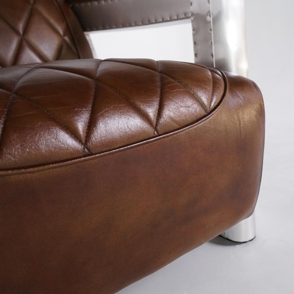 Aviator-fauteuil in leder