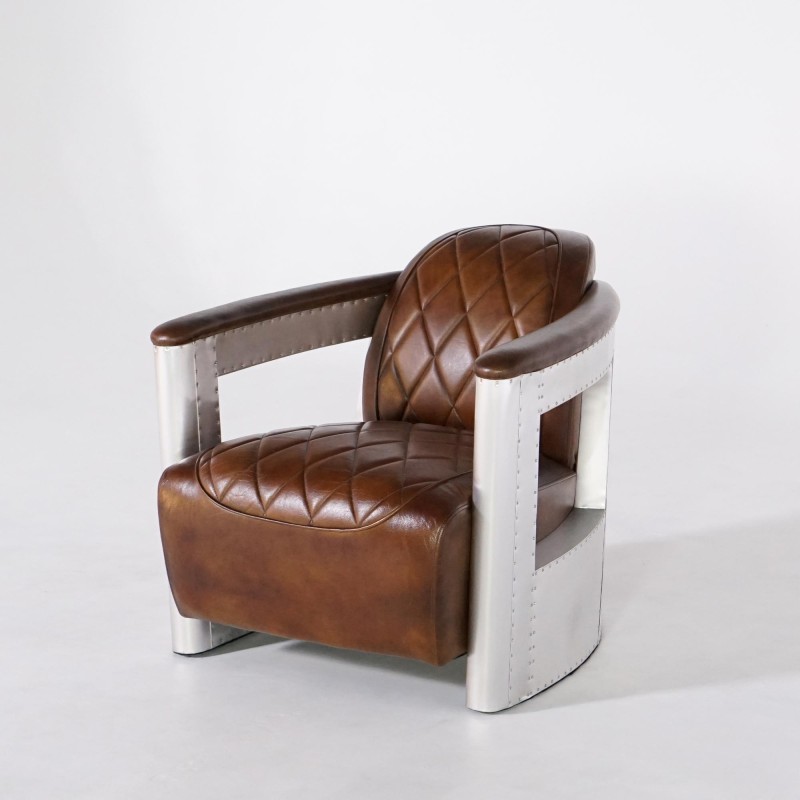 Aviator-fauteuil in leder