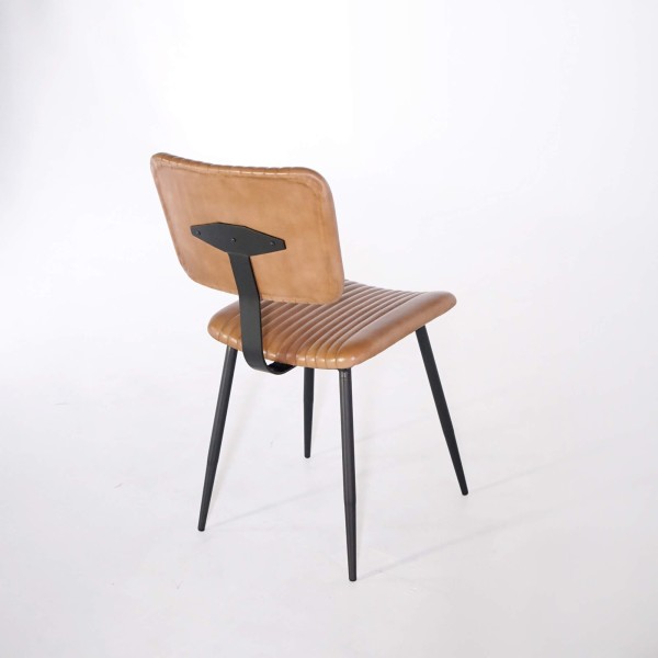 Stoel in echt leder met metalen voeten – Marlow