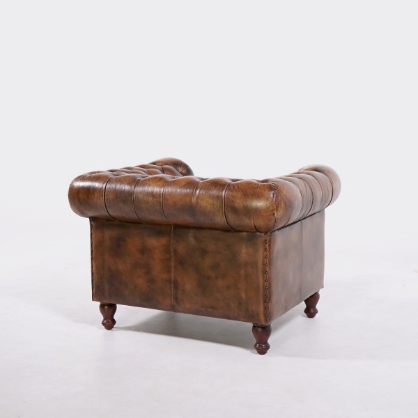 Chesterfield fauteuil in echt leder – Edward