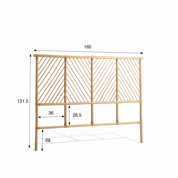 Rotan hoofdbord 160 cm - Manoa