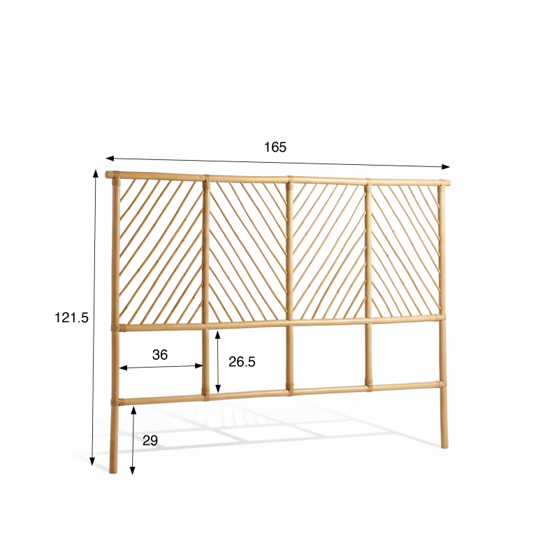 Rotan hoofdbord 160 cm - Manoa
