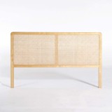 Hoofdbord van massief mindihout en vlechtwerk 180 cm - Bahia