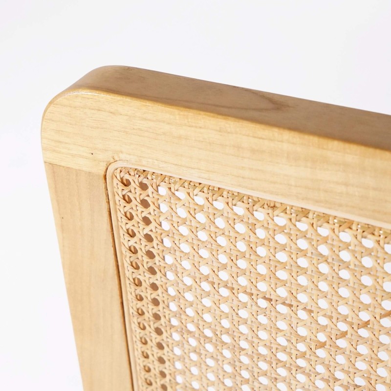 Hoofdbord van massief mindihout en vlechtwerk 180 cm - Bahia