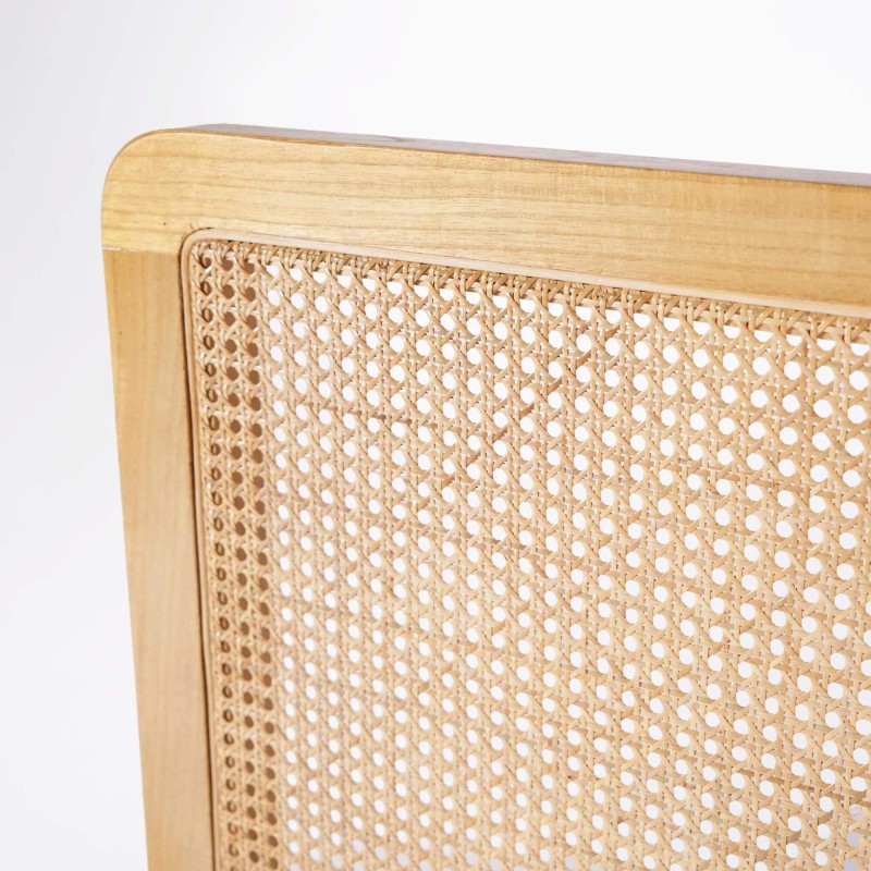 Hoofdbord van massief mindihout en vlechtwerk 180 cm - Bahia