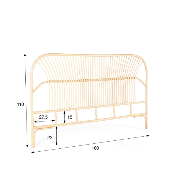 Hoofdbord van rotan (vlechtwerk) 180 cm - Paloma