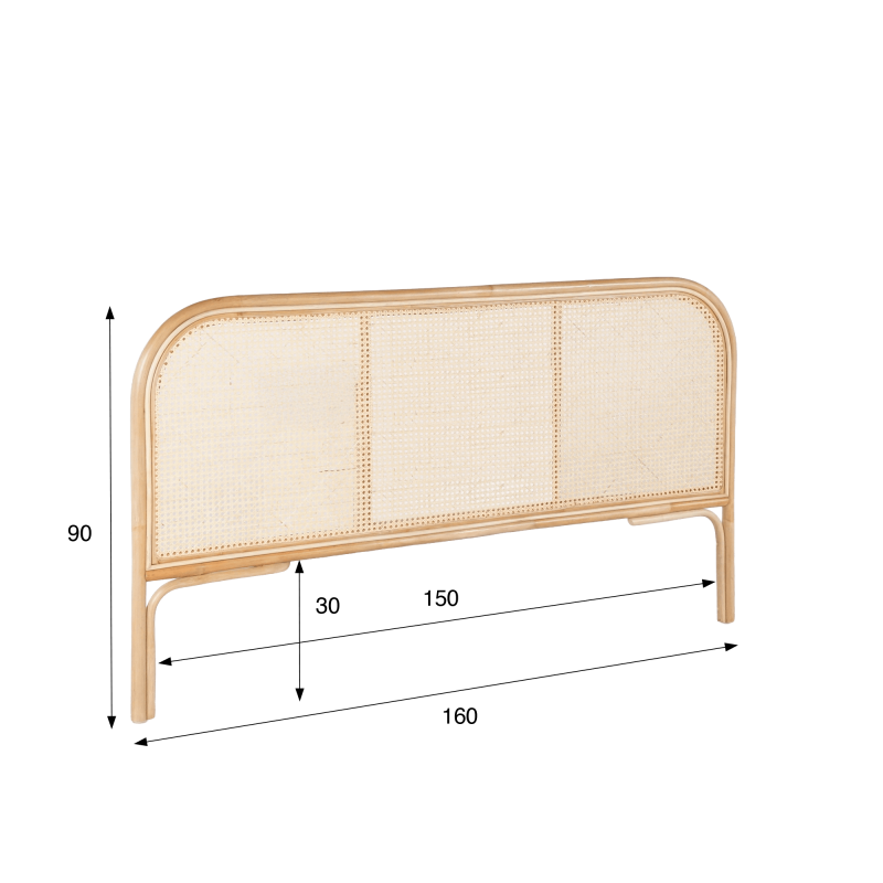 Hoofdbord van rotan (vlechtwerk) 160 cm - Manila