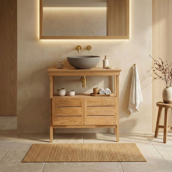 Massief teak badmeubel 80 cm - Nandini