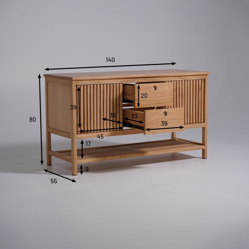 Massief houten badmeubel 140 cm - Rohini