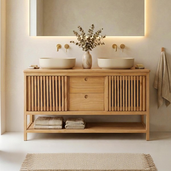 Massief houten badmeubel 140 cm - Rohini