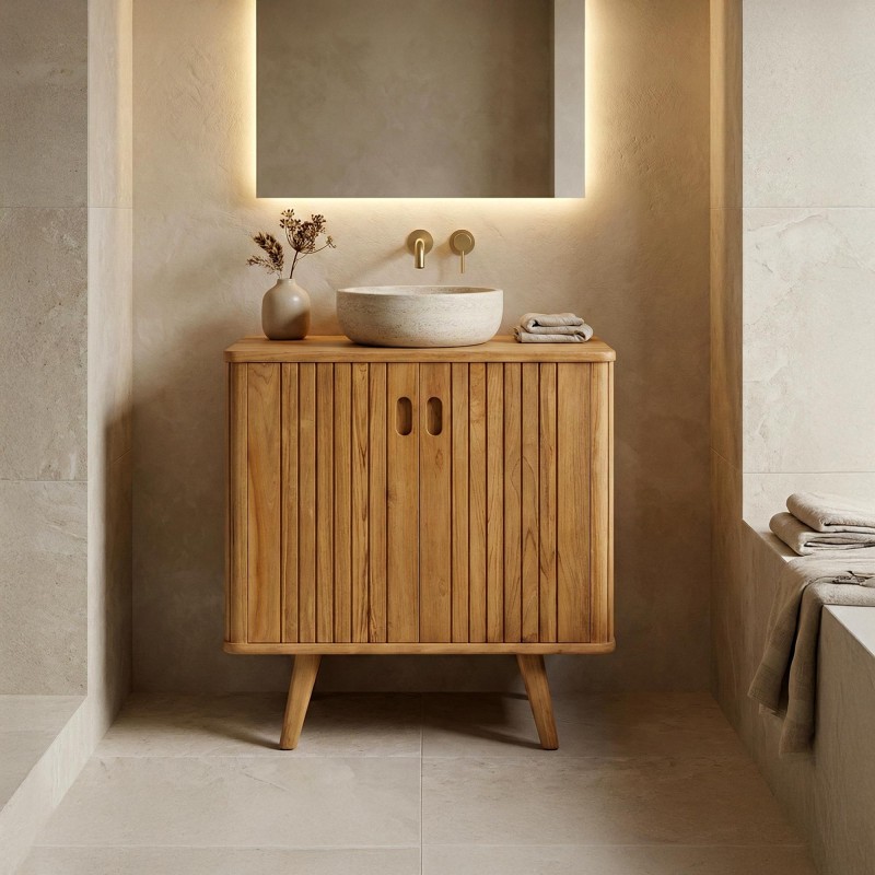 Massief teak badmeubel 80 cm - Neha