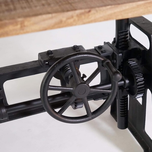 Industriële in hoogte verstelbare eettafel 220 cm