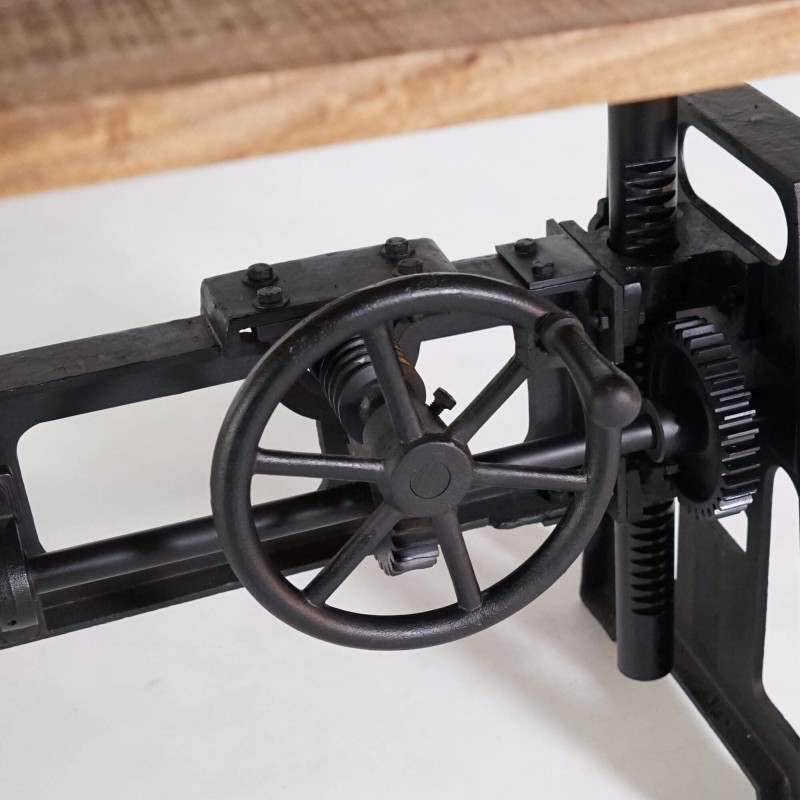 Industriële in hoogte verstelbare eettafel 220 cm