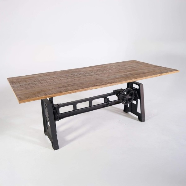 Industriële in hoogte verstelbare eettafel 220 cm