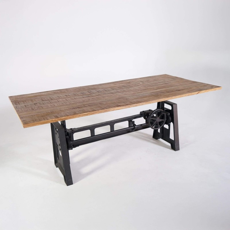 Industriële in hoogte verstelbare eettafel 220 cm