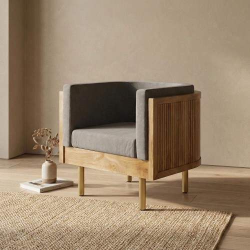 Massief houten fauteuil -...