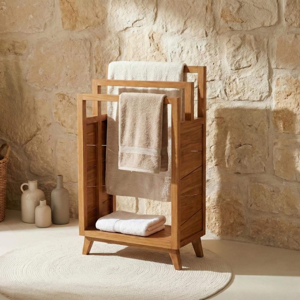 Handdoekrek massief teakhout - Meera
