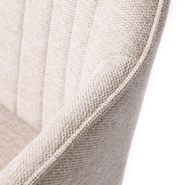 Eetkamerstoel in zandkleurige stof – Nolan Stripe