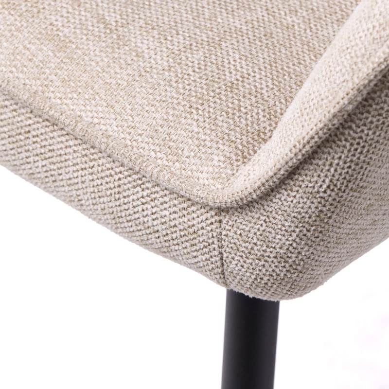 Eetkamerstoel in zandkleurige stof – Nolan Stripe