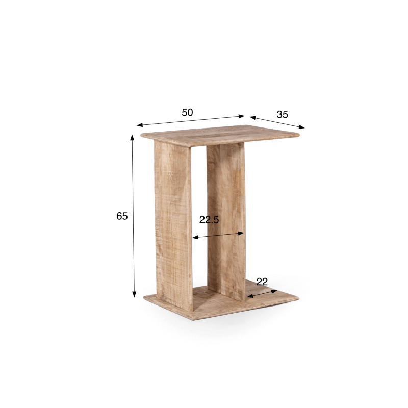 Bijzettafeltje in massief hout - Luno