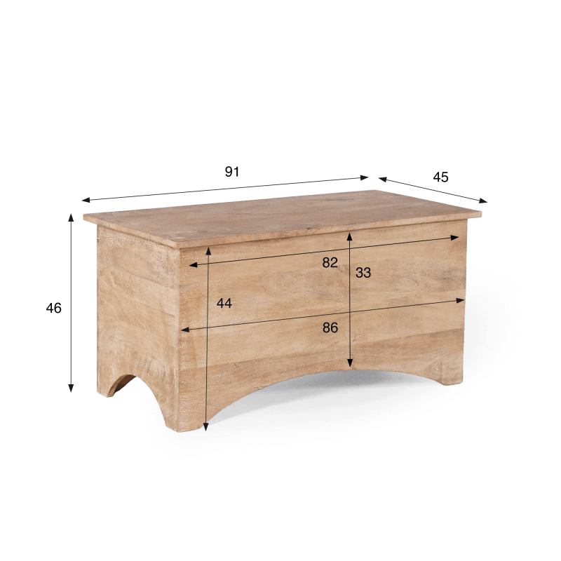 Opbergkist in massief hout - Milo