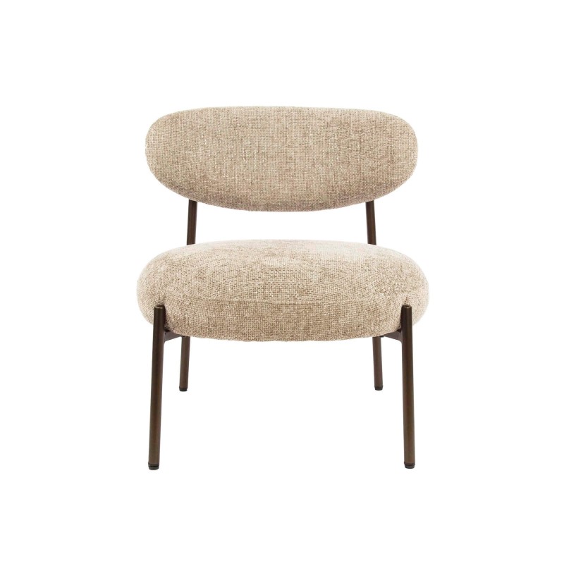 Loungefauteuil voor in de woonkamer, gemaakt van badstof en met metalen poten - Mellow