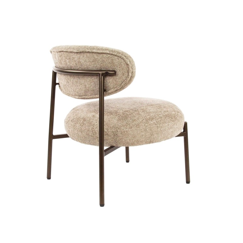 Loungefauteuil voor in de woonkamer, gemaakt van badstof en met metalen poten - Mellow