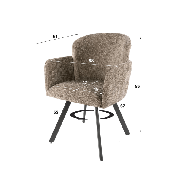 Comfortabele draaifauteuil voor de eetkamer - Navi