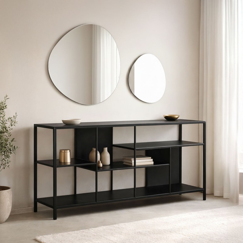 Wandrek in zwart metaal 140 x 75 cm – New York