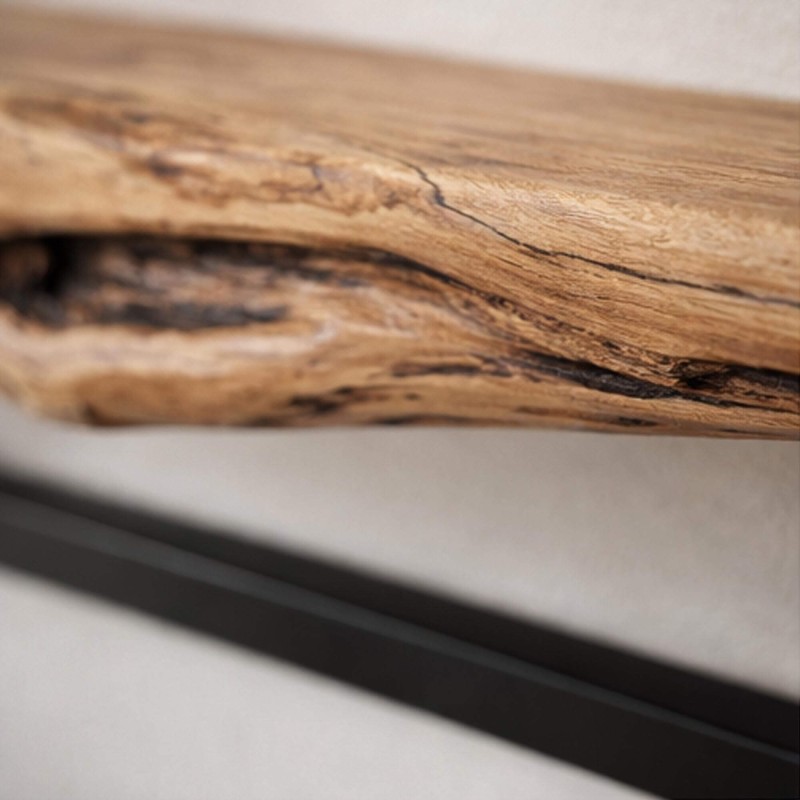 Industriële wandplank in hout en metaal (set van 5) – Frame