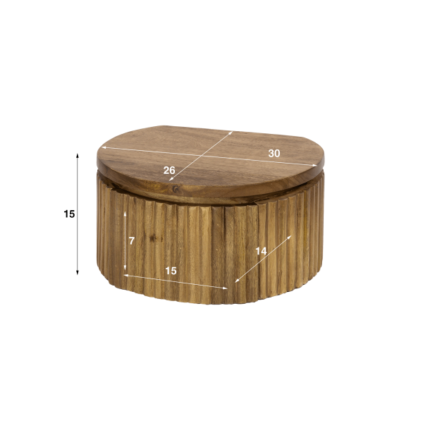 Hangend nachtkastje van naturel hout met lade – Kent