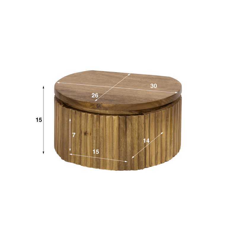 Hangend nachtkastje van naturel hout met lade – Kent