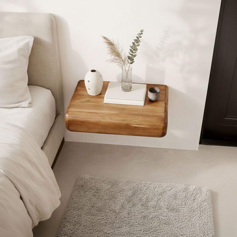 Hangend nachtkastje van massief hout met lade – Elia