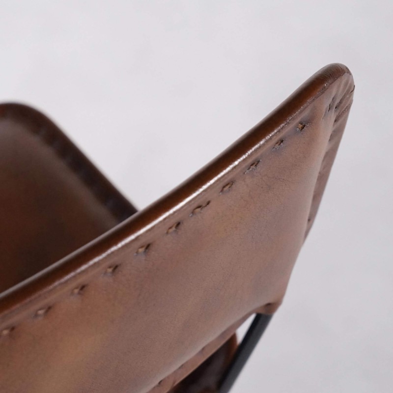 Vintage en design barstoel in leer