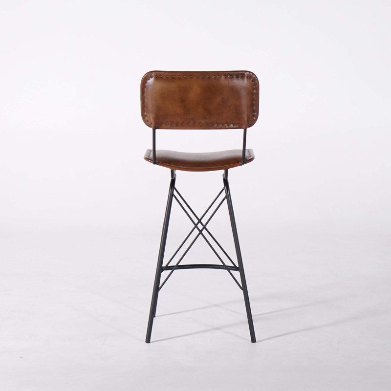 Vintage en design barstoel in leer