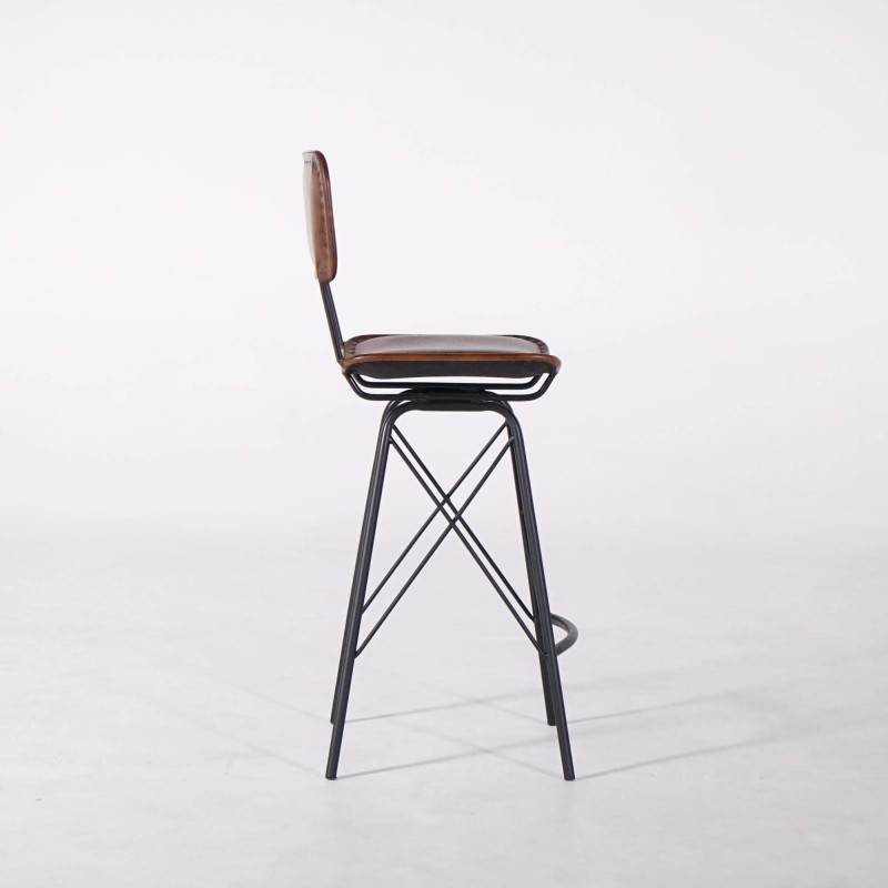 Vintage en design barstoel in leer