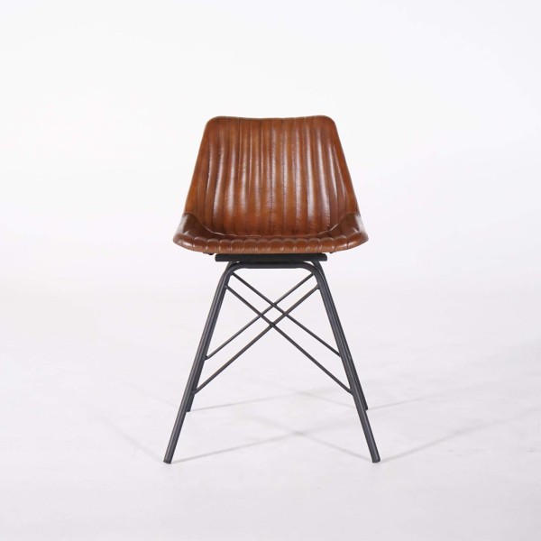 Bruine leren stoel - Chelsea