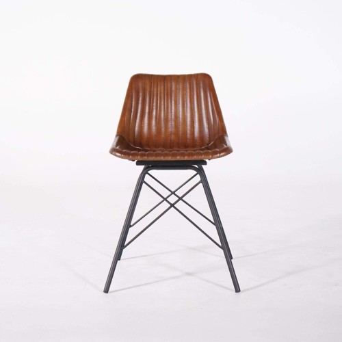 Bruine leren stoel - Chelsea