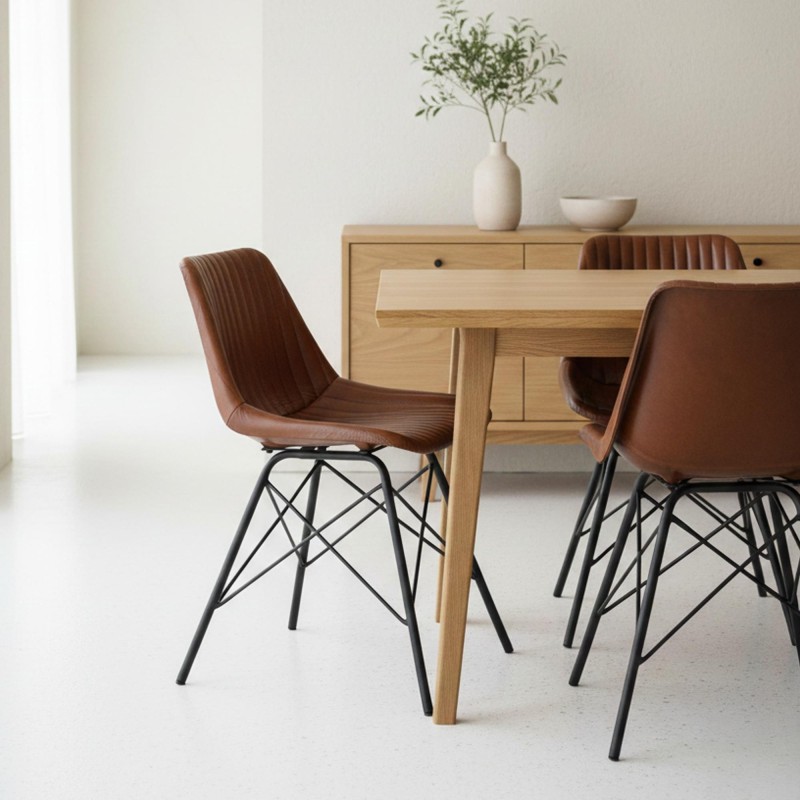 Bruine leren stoel - Chelsea