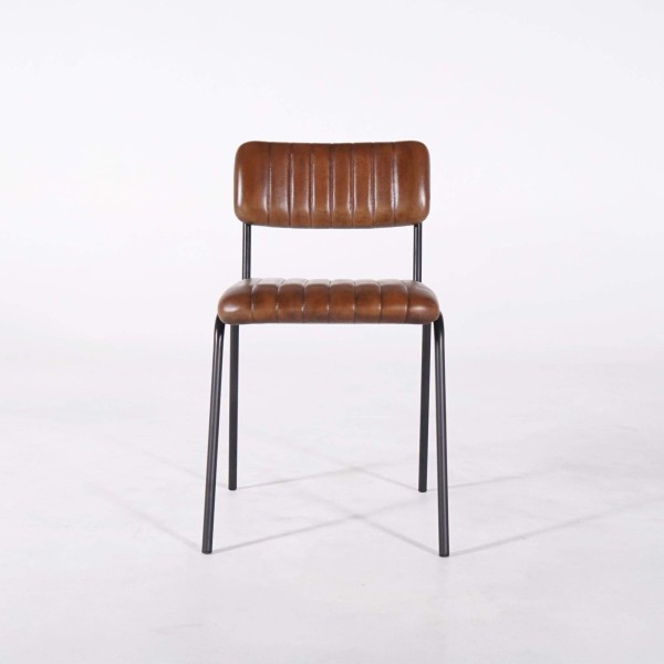 Stoel van metaal en natuurlijk leder - Prati